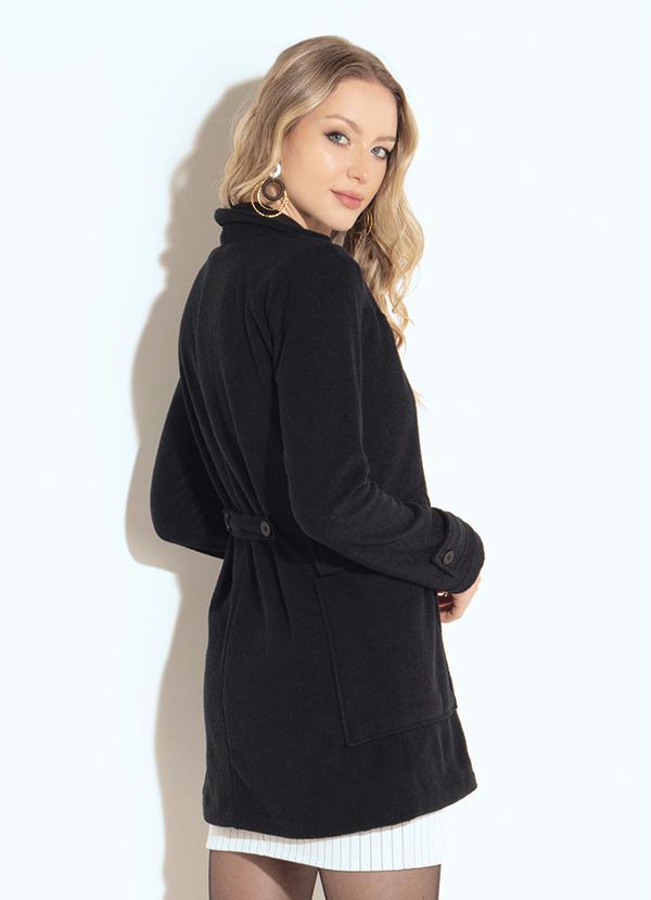 Quintess - Sobretudo Preto com Abertura em Zíper 2