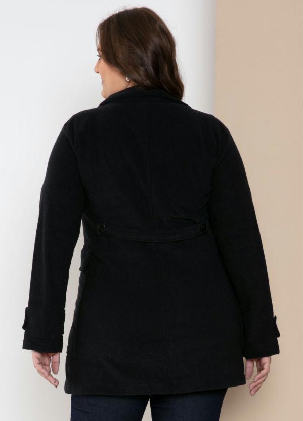 Quintess - Sobretudo Preto com Abertura em Zíper 7