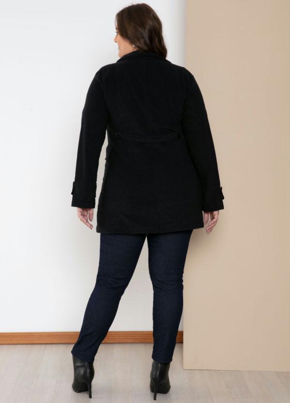 Quintess - Sobretudo Preto com Abertura em Zíper 9