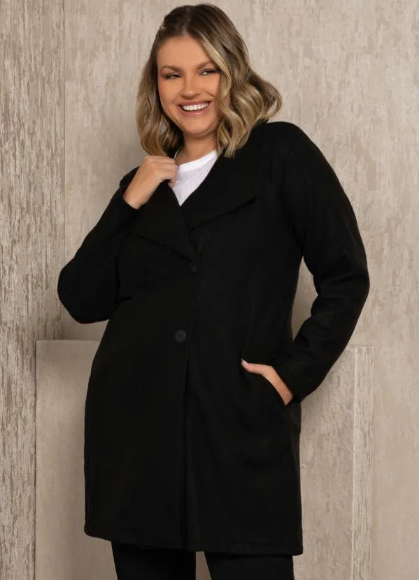 Quintess - Sobretudo PretoCom Bolsos 5