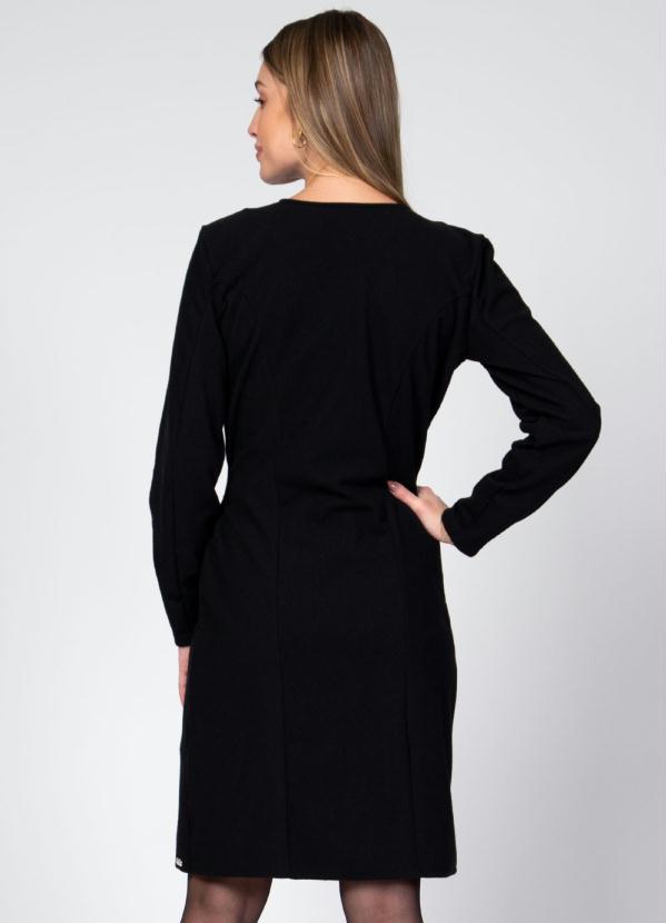 Quintess - Sobretudo Preto com Gola e Bolsos 8