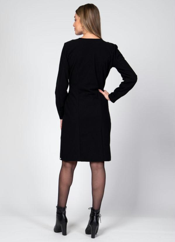 Quintess - Sobretudo Preto com Gola e Bolsos 6