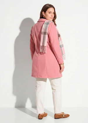 Quintess - Sobretudo Rosa com Bolsos Funcionais - QUINTESS