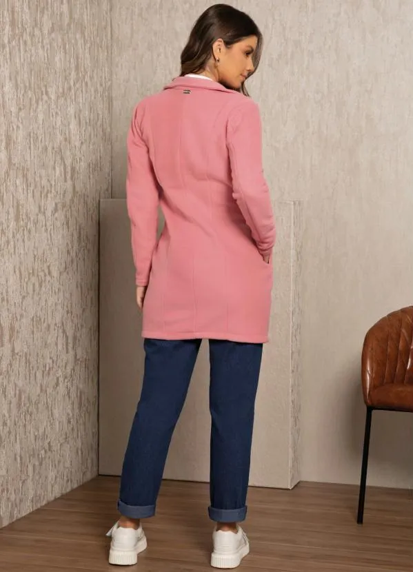 Quintess - Sobretudo Rosa com Bolsos Funcionais 6