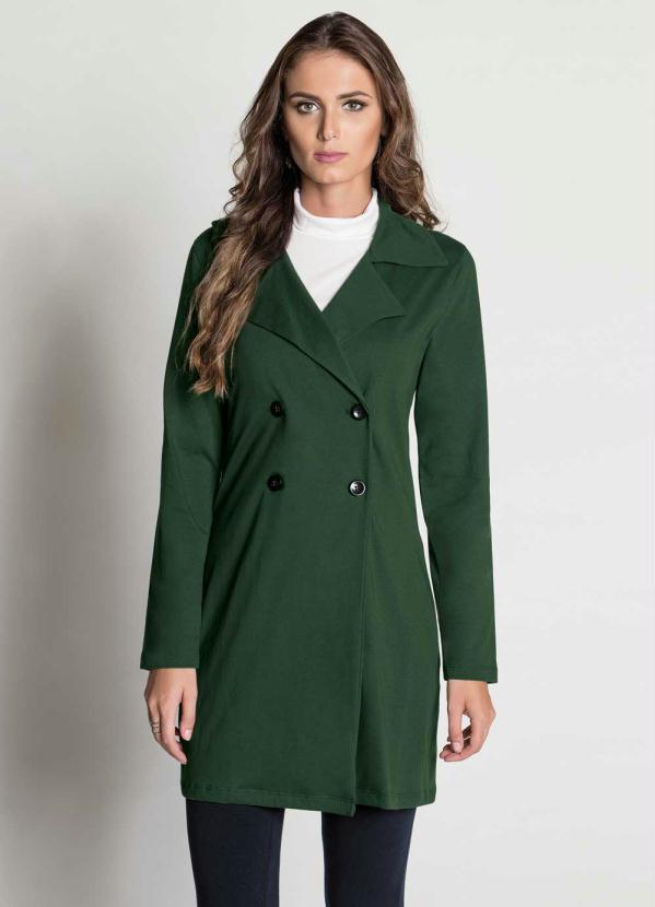 Outlet - Sobretudo Verde Militar com Botões 3