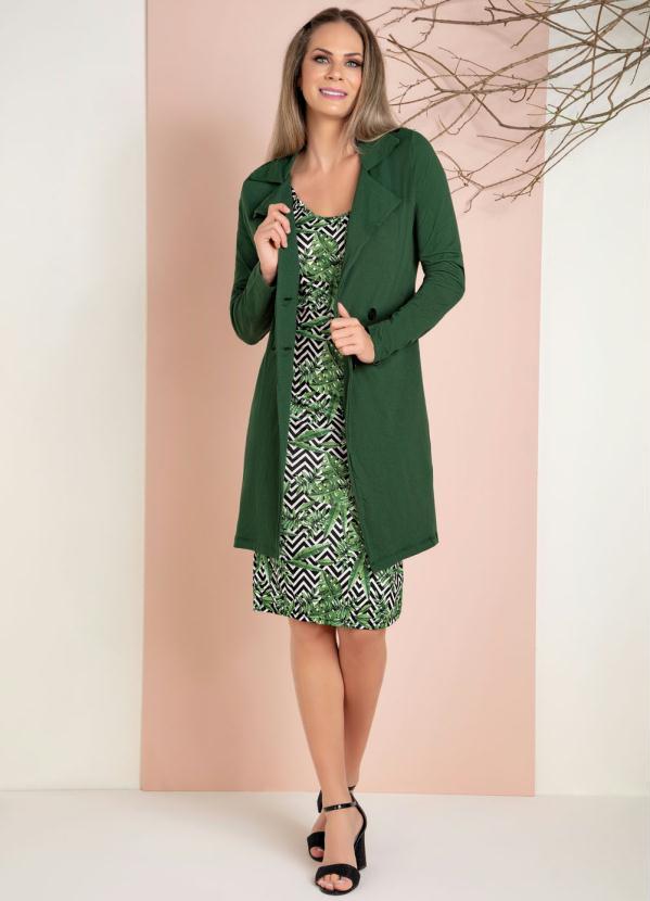 Outlet - Sobretudo Verde Militar com Botões 4