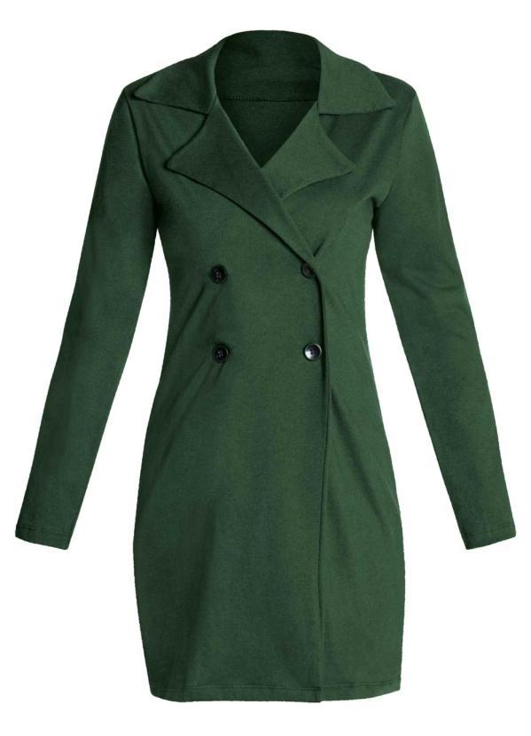 Outlet - Sobretudo Verde Militar com Botões 6