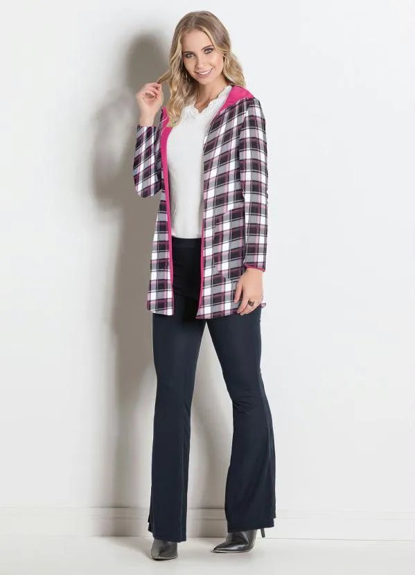 Moda Pop - Sobretudo Xadrez e Rosa 7