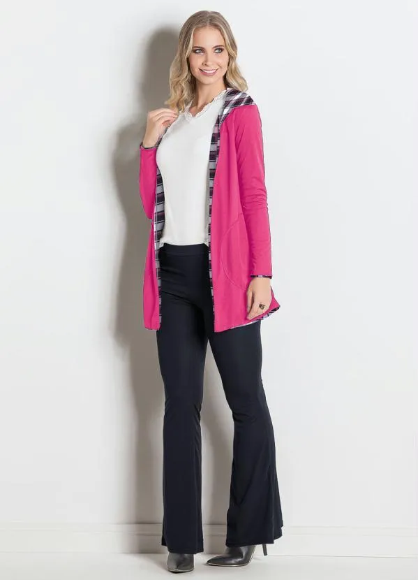 Moda Pop - Sobretudo Xadrez e Rosa 8