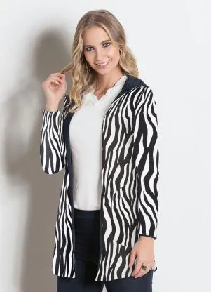 Moda Pop - Sobretudo Zebra e Preta - MODA POP