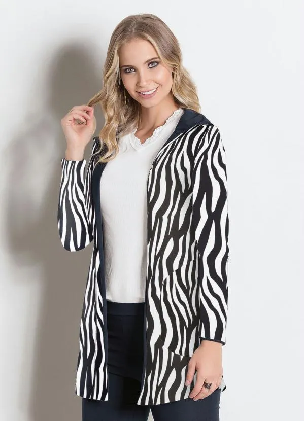 Moda Pop - Sobretudo Zebra e Preta