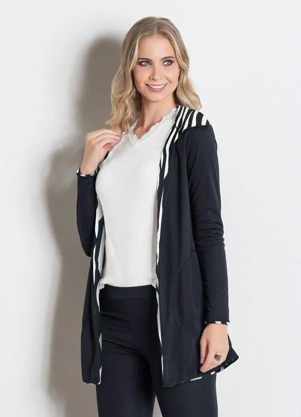 Moda Pop - Sobretudo Zebra e Preta 3