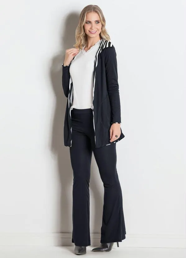 Moda Pop - Sobretudo Zebra e Preta 1