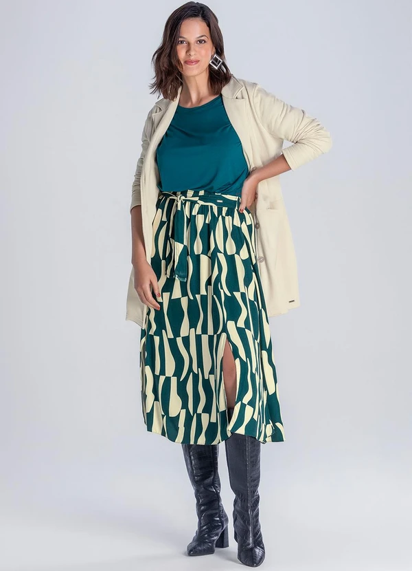 Marialícia - Trench Coat Feminina em Moletom Felpado Bege 3