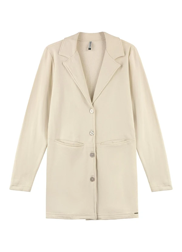 Marialícia - Trench Coat Feminina em Moletom Felpado Bege 5