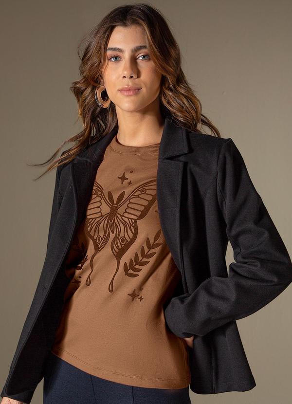 Use Modo - Baby Look Borboleta Marrom