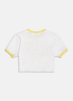 Authoria - Blusa Baby Tee com Lettering Puff  Amarelo - AUTHORIA