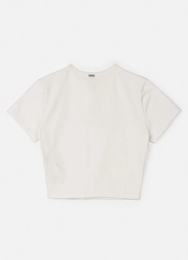 Authoria - Blusa Baby Tee Off White com Strass Off White 2