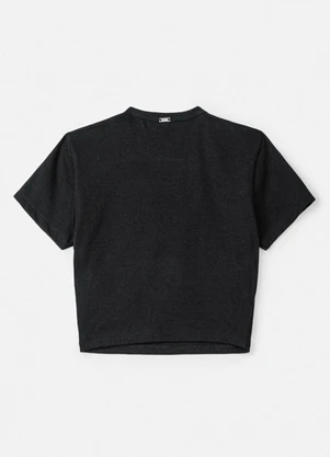 Authoria - Blusa Baby Tee Preta com Pérolas Preto - AUTHORIA