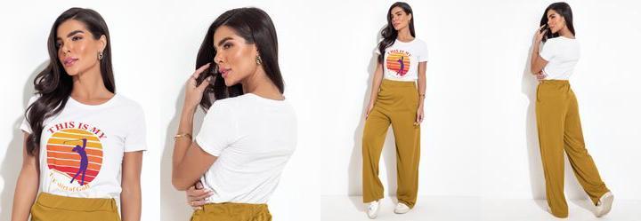 Blusa Branco em Malha de Algodo