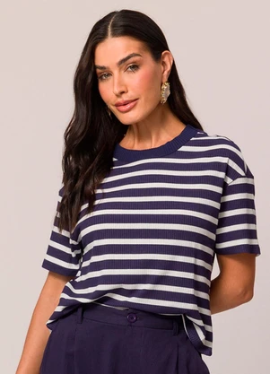 Doce Trama - Blusa Canelada Listrada Listrado - DOCE TRAMA