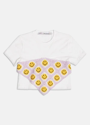 Authoria - Blusa com Bandana de Crochê  Off White - AUTHORIA