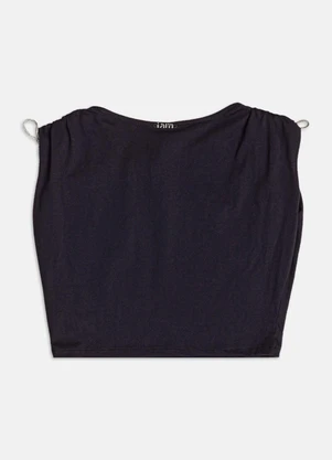 Authoria - Blusa com Detalhe Drapeado  Preto - AUTHORIA