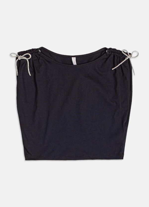 Authoria - Blusa com Detalhe Drapeado  Preto