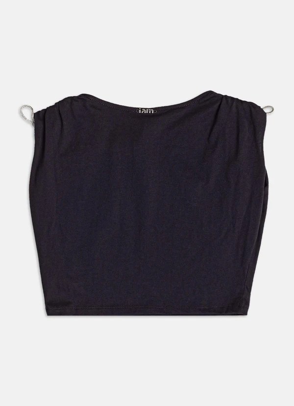 Authoria - Blusa com Detalhe Drapeado  Preto 2