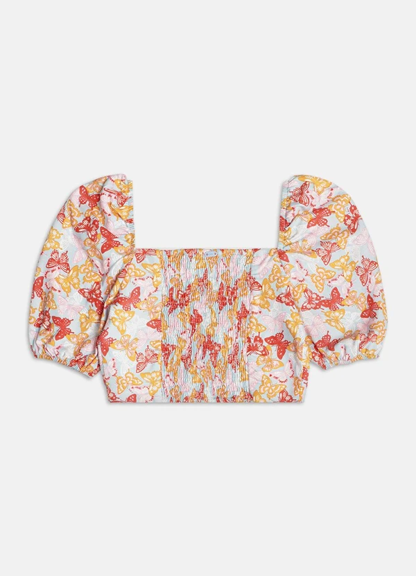 Authoria - Blusa com Estampa de Borboletas  Rosa 2