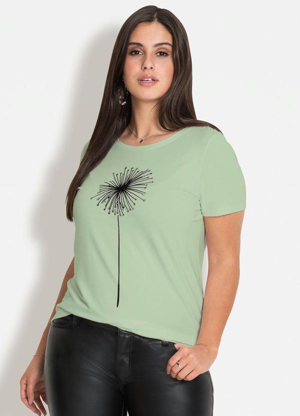 bonprix - Blusa com Estampa Localizada Frontal Verde Candy 4