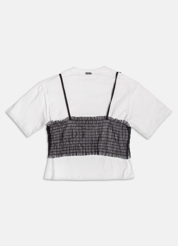 Authoria - Blusa com Top de Tule  Off White 2