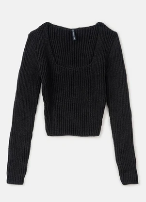 Authoria - Blusa Corset de Tricot Preto Preto - AUTHORIA