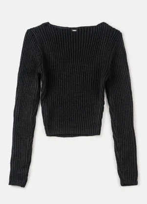 Authoria - Blusa Corset de Tricot Preto Preto - AUTHORIA