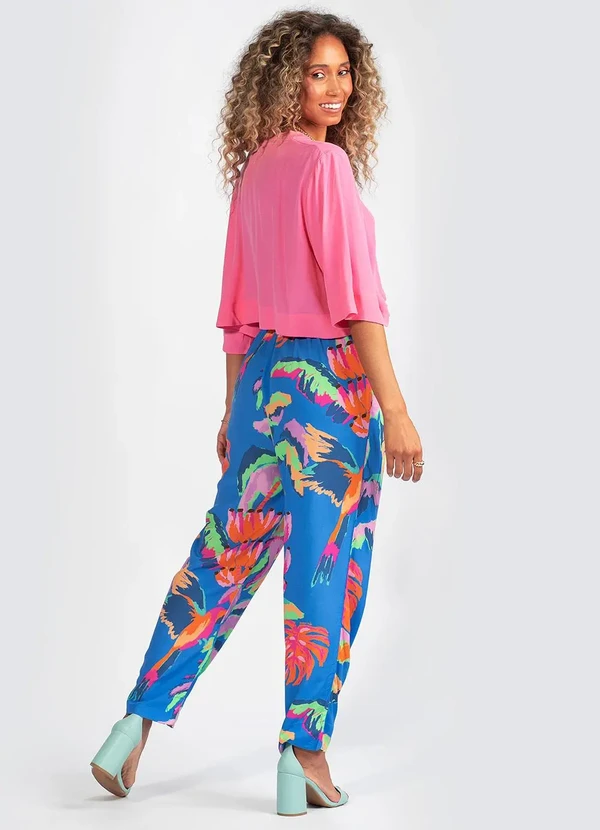 Farm - Blusa Cropped em Viscose Rosa 4