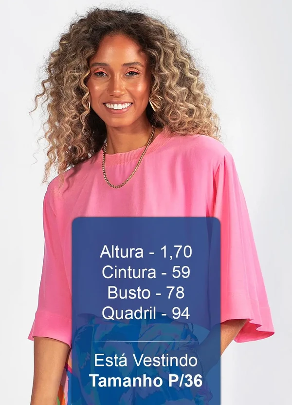 Farm - Blusa Cropped em Viscose Rosa 5