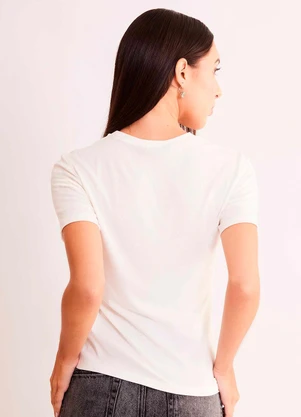 Sofie - Blusa de Manga Curta After Dusk em Ribana Branco - SOFIE