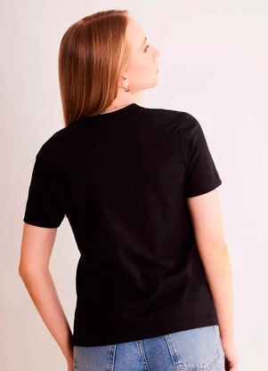 Sofie - Blusa de Manga Curta Allure em Meia Malha Preto - SOFIE