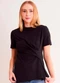 Sofie - Blusa de Manga Curta Allure em Meia Malha Preto - variação: Preto