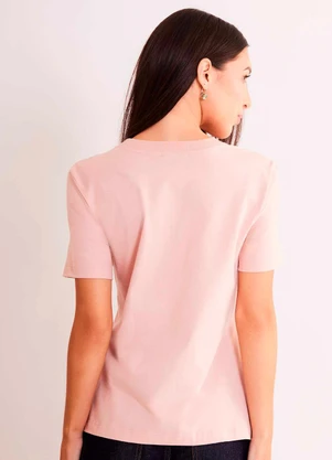 Sofie - Blusa de Manga Curta Allure em Meia Malha Rosa - SOFIE