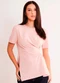 Sofie - Blusa de Manga Curta Allure em Meia Malha Preto - variação: Rosa