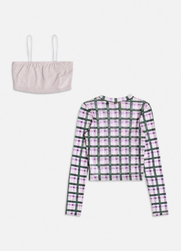 Authoria - Blusa de Tule Xadrez do Mickey Multi Colorido