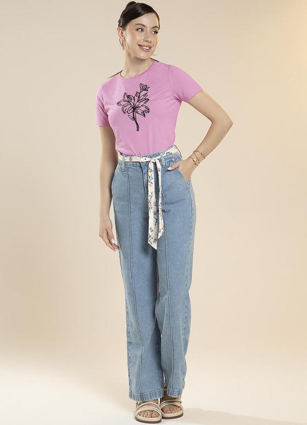 Habana - Blusa Feminina com Bordado em Cordel Roxo 2