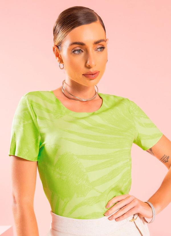 Gris - Blusa Feminina Estampa Rotativa Verde