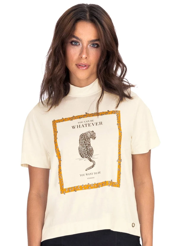 Endless - Blusa Feminina Gola Alta Bege
