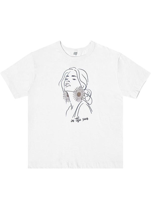 Rovitex - Blusa Feminina Manga Curta em Meia Malha Branco 2