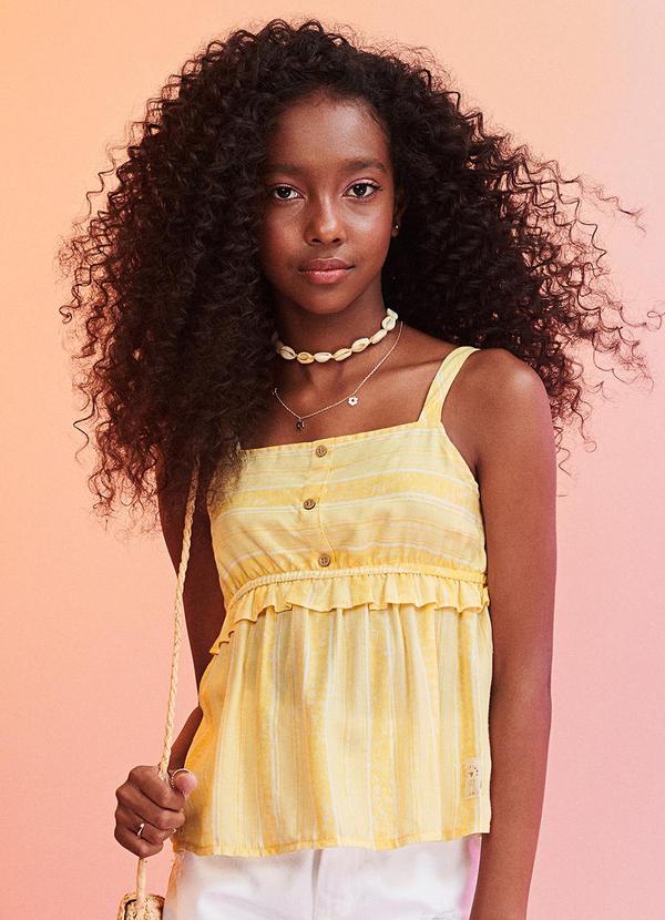 I Am - Blusa Listrada Amarelo