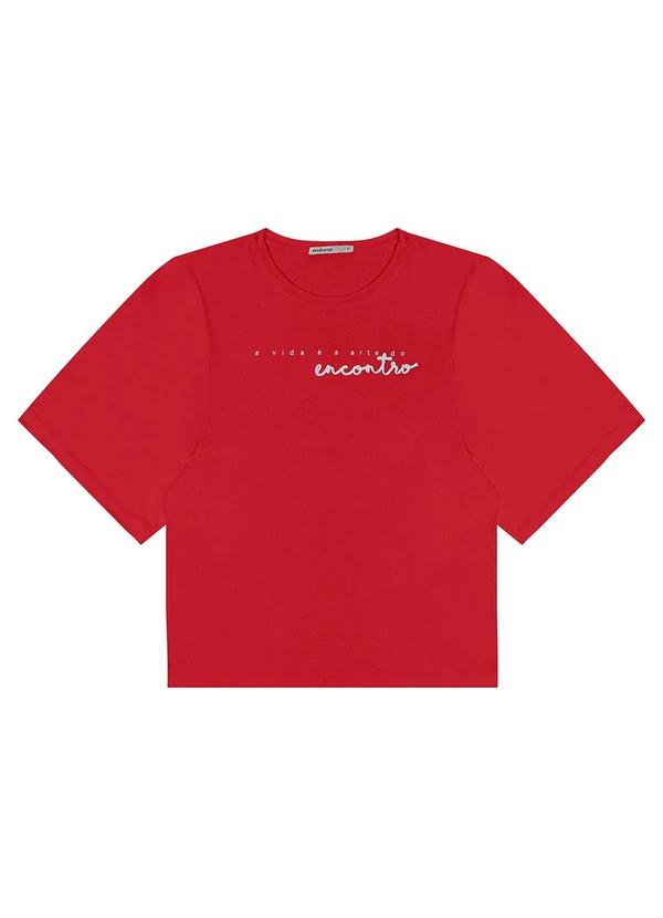 Endless - Blusa Manga Curta em Visco Tricot Vermelho