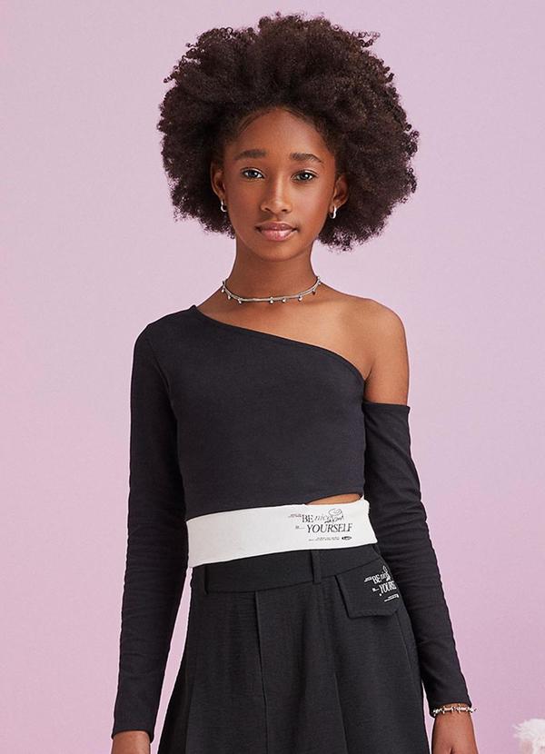 I Am - Blusa Manga Longa Preto