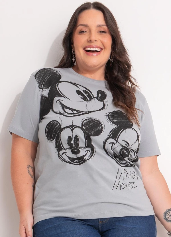 Disney - Blusa Minnie Mouse Cinza
